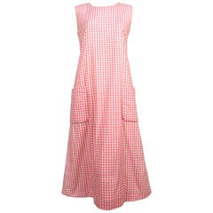 1997 COMME DES GARCONS pink gingham dress with padding