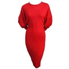1980's AZZEDINE ALAIA red knit dress