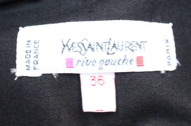 YVES SAINT LAURENT black lace up safari tunic In Excellent Condition In San Fransisco, CA