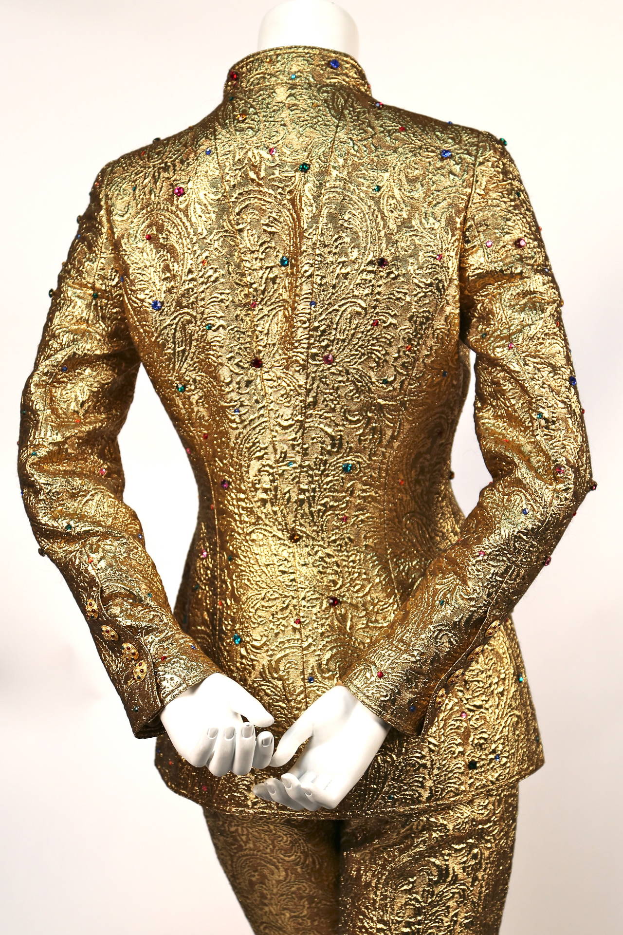gold metallic suit