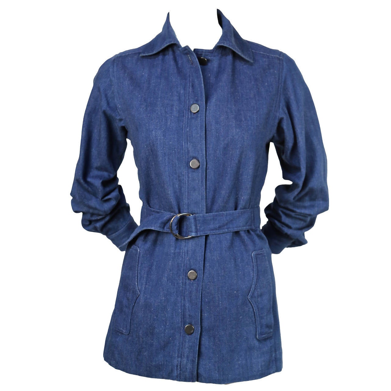 1970
s YVES SAINT LAURENT denim safari jacket