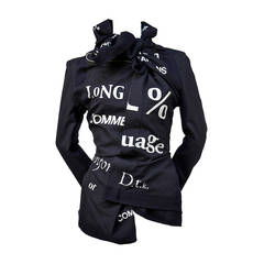 COMME DES GARCONS jacket with silver metallic screen print fall 2003