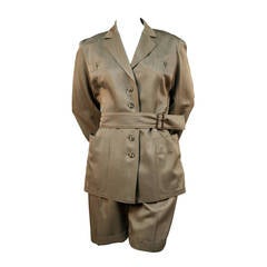 1980's AZZEDINE ALAIA khaki safari style one piece