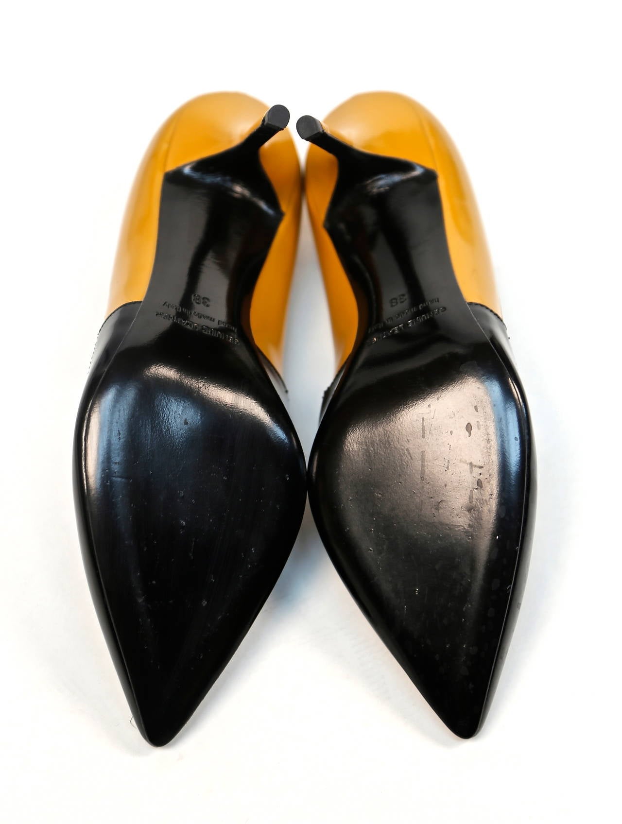 unworn PIERRE HARDY polished leather heels - 38 In New Condition In San Fransisco, CA