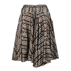 Azzedine Alaia tiered silk skirt with artwork by Christoph von Weyhe, 1980s