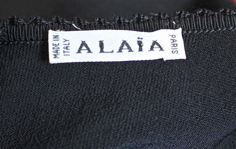 very rare AZZEDINE ALAIA black mini dress with mirrored hemline 2