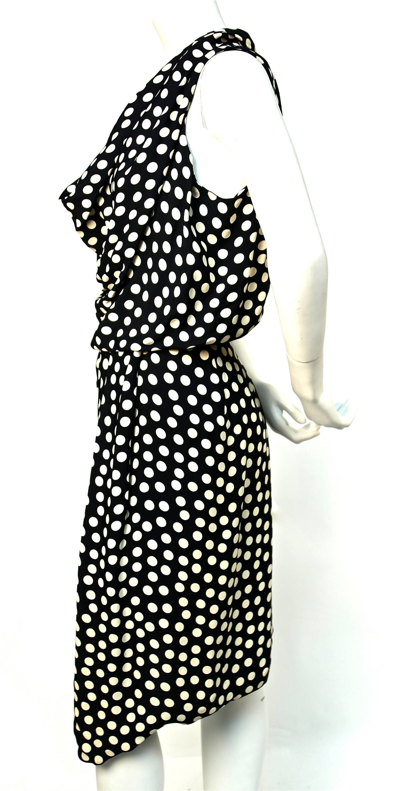 CHRISTIAN LACROIX silk polka dot dress with asymmetrical hemline In Excellent Condition In San Fransisco, CA