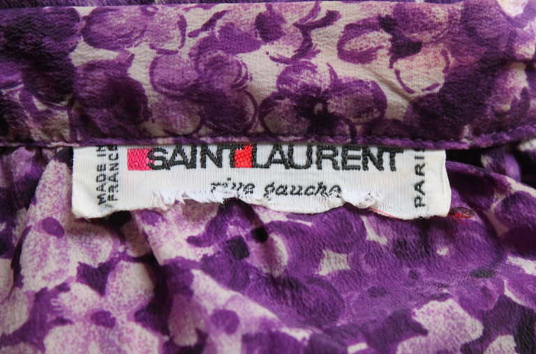 Women's 1970's SAINT LAURENT silk floral dress