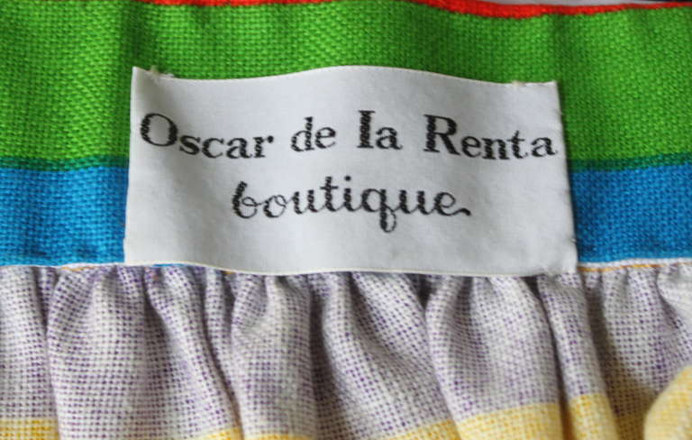 1970's OSCAR DE LA RENTA colorful cotton striped dress with cut outs 3