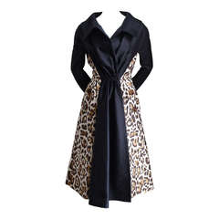 CHRISTIAN DIOR evening coat with woven leopard panels - unworn