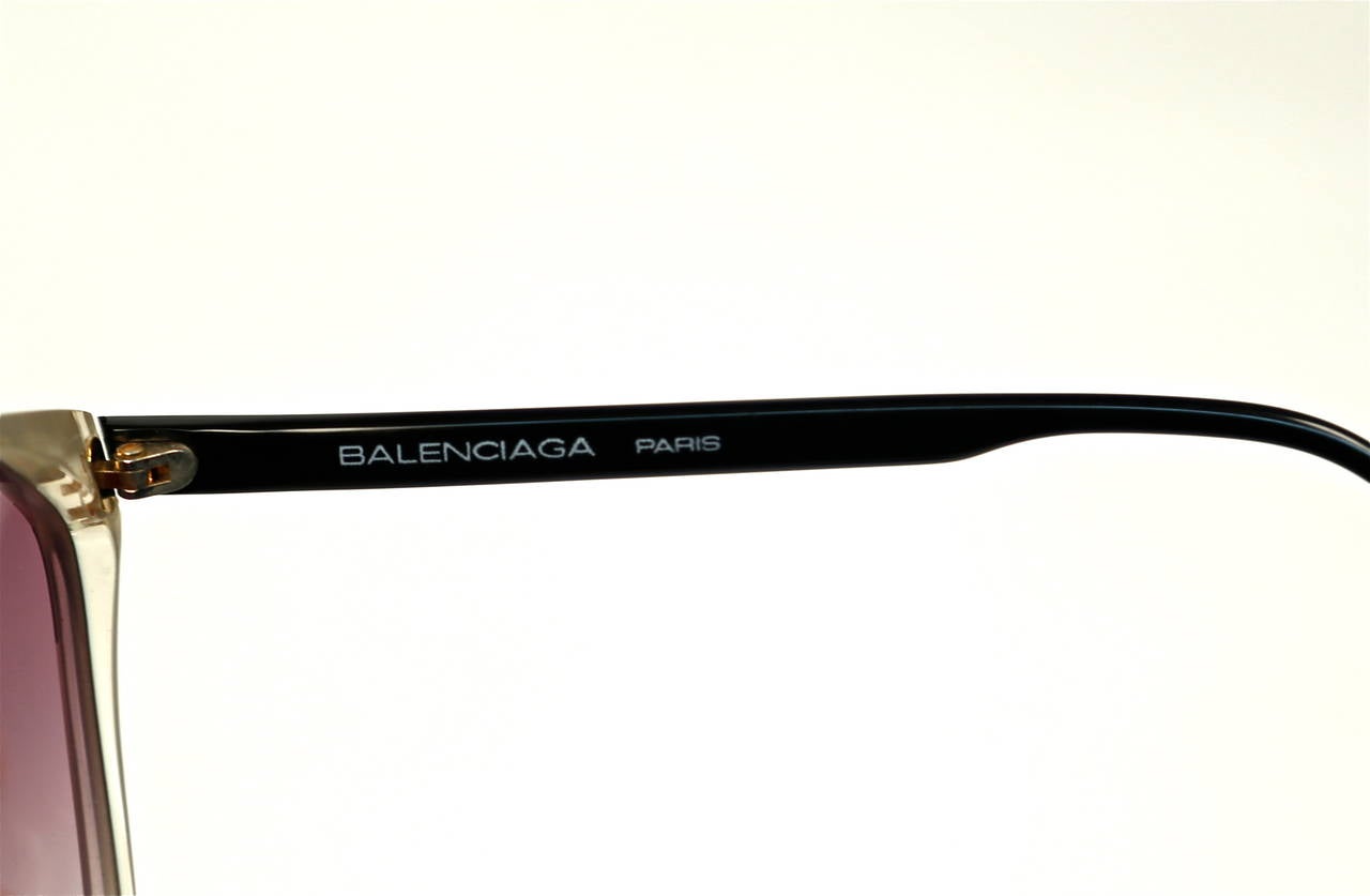 Balenciaga black and white plastic sunglasses, 1980s  In New Condition In San Fransisco, CA
