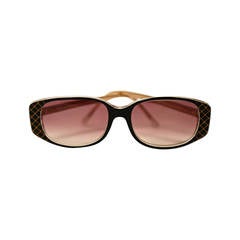 80's BALENCIAGA black plastic sunglasses with etched gold accents - unworn 6