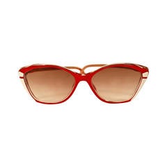 Retro 1980's ROCHAS opaque red & white fused sunglasses - unworn