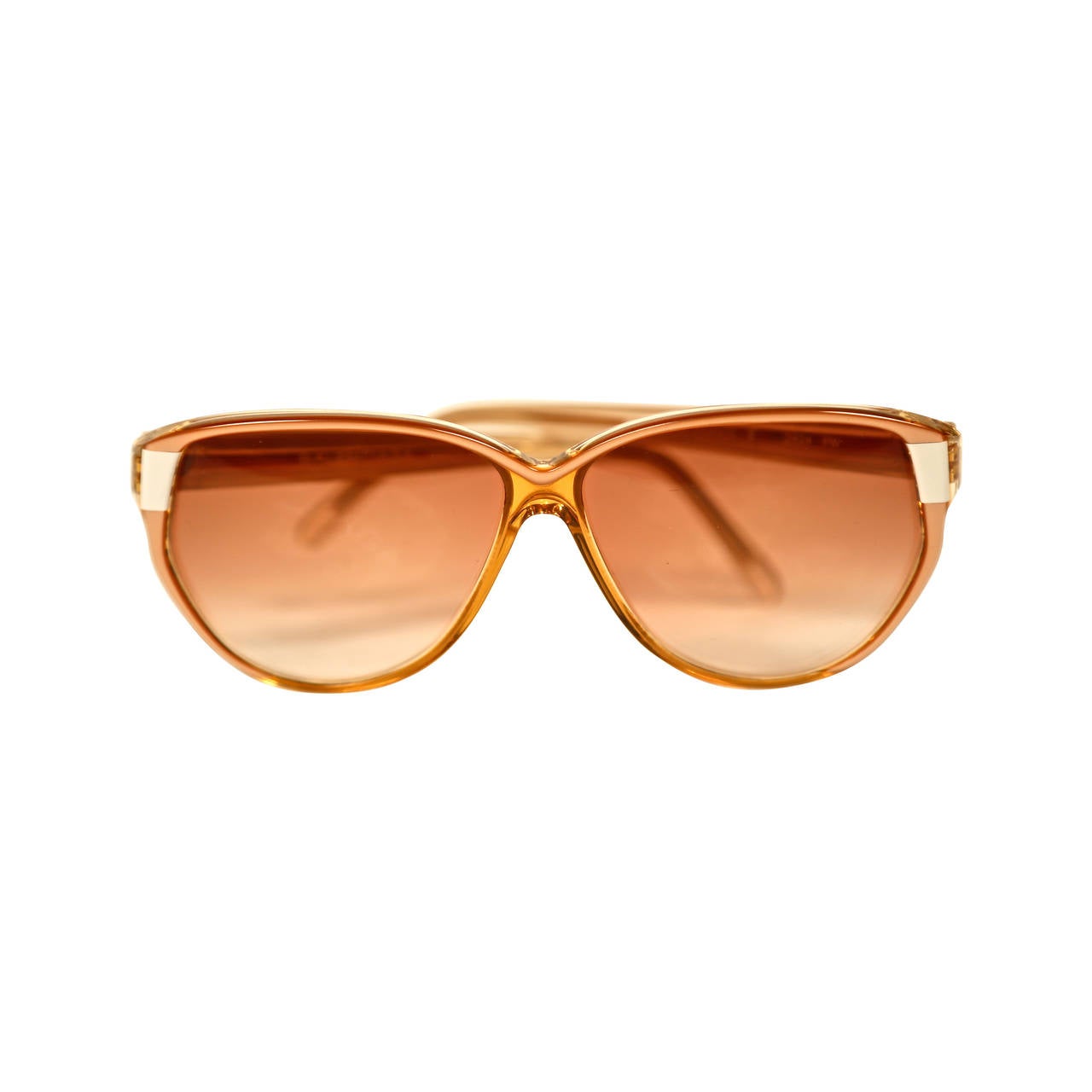 80
s BALENCIAGA transparent champagne 
opaque white plastic sunglasses - unworn