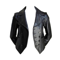 HEDI SLIMANE for SAINT LAURENT black leather runway leather jacket - NEW