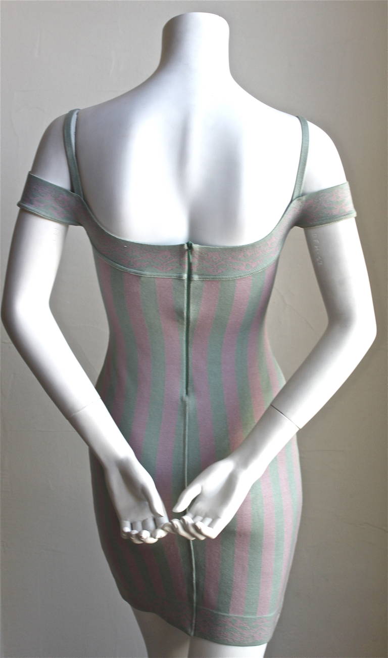 1992 AZZEDINE ALAIA striped mini dress 1