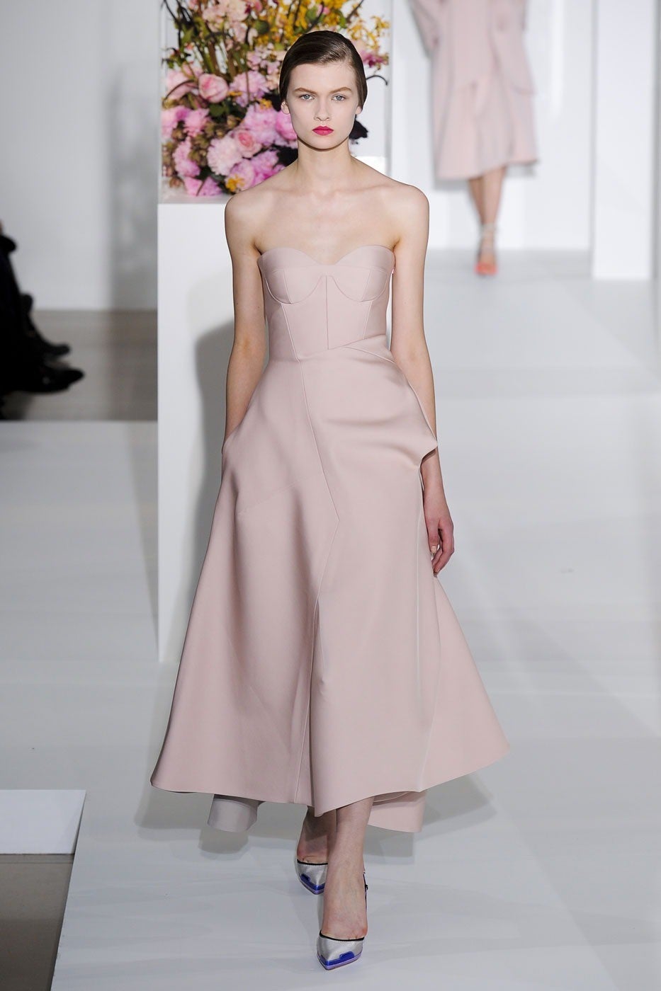 RAF SIMONS for JIL SANDER pink strapless runway finale dress - 2012 In Excellent Condition In San Fransisco, CA