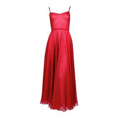 1970's HALSTON fuchsia lurex dress 2