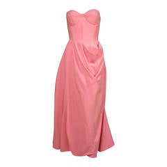 RAF SIMONS for JIL SANDER pink strapless runway finale dress - 2012