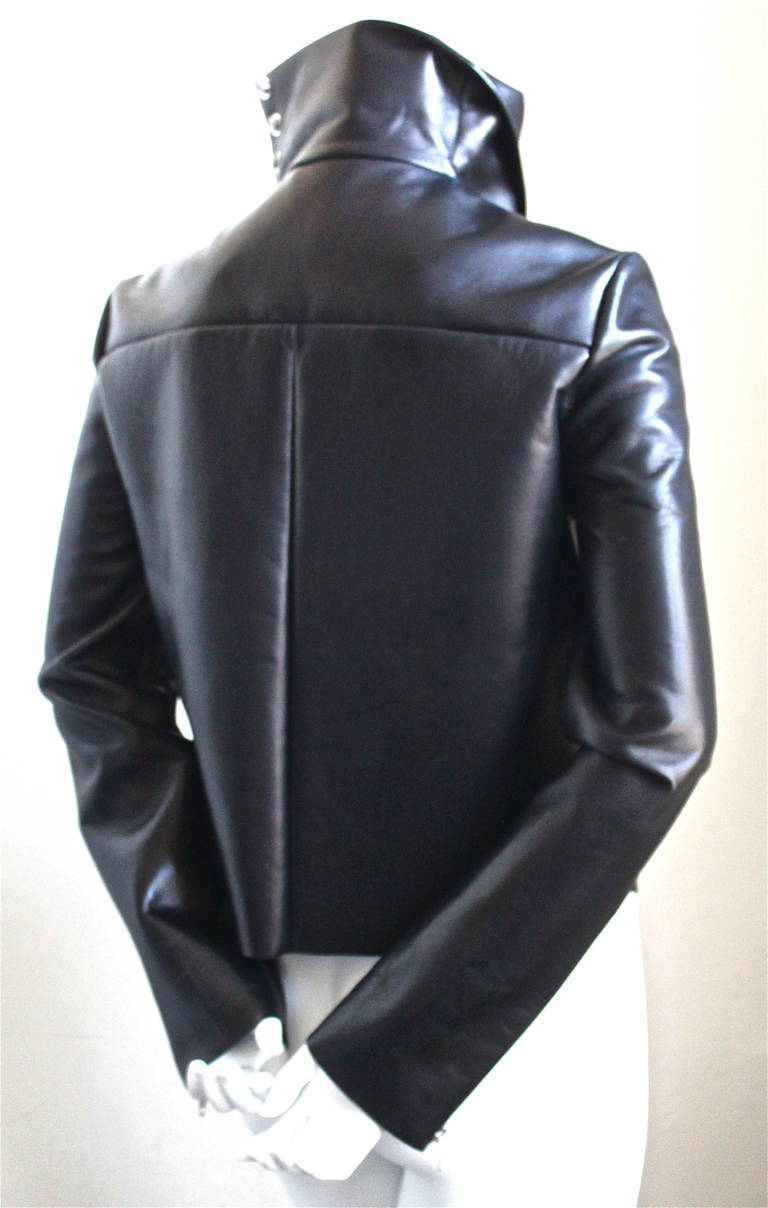celine leather coat