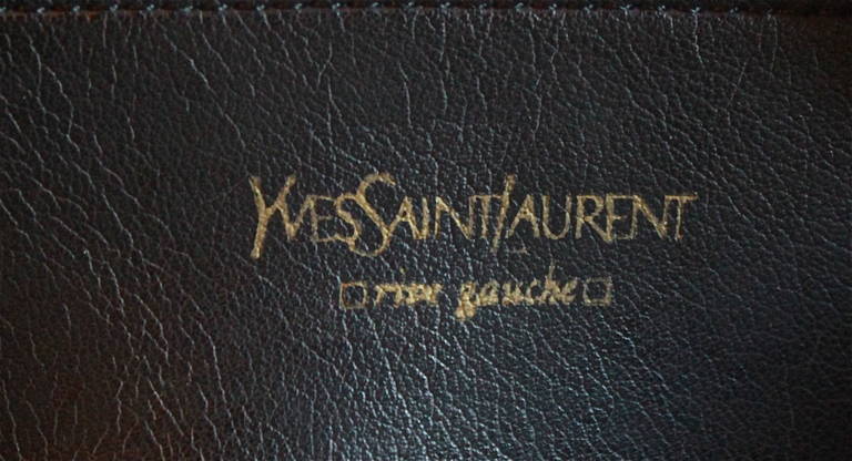 1980's YVES SAINT LAURENT black suede belt with diamond & circular cut outs