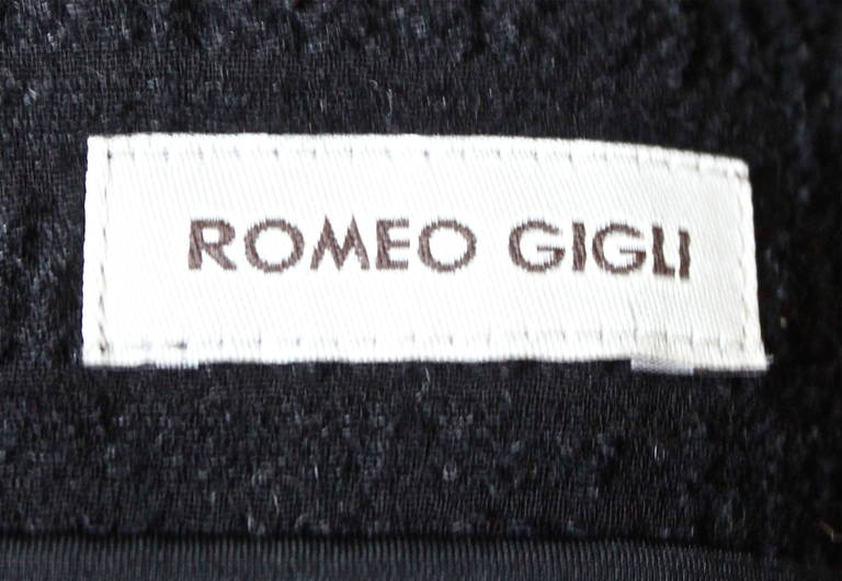 Black ROMEO GIGLI black empire waist dress with cowl neckline
