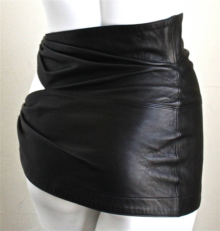 alaia leather skirt