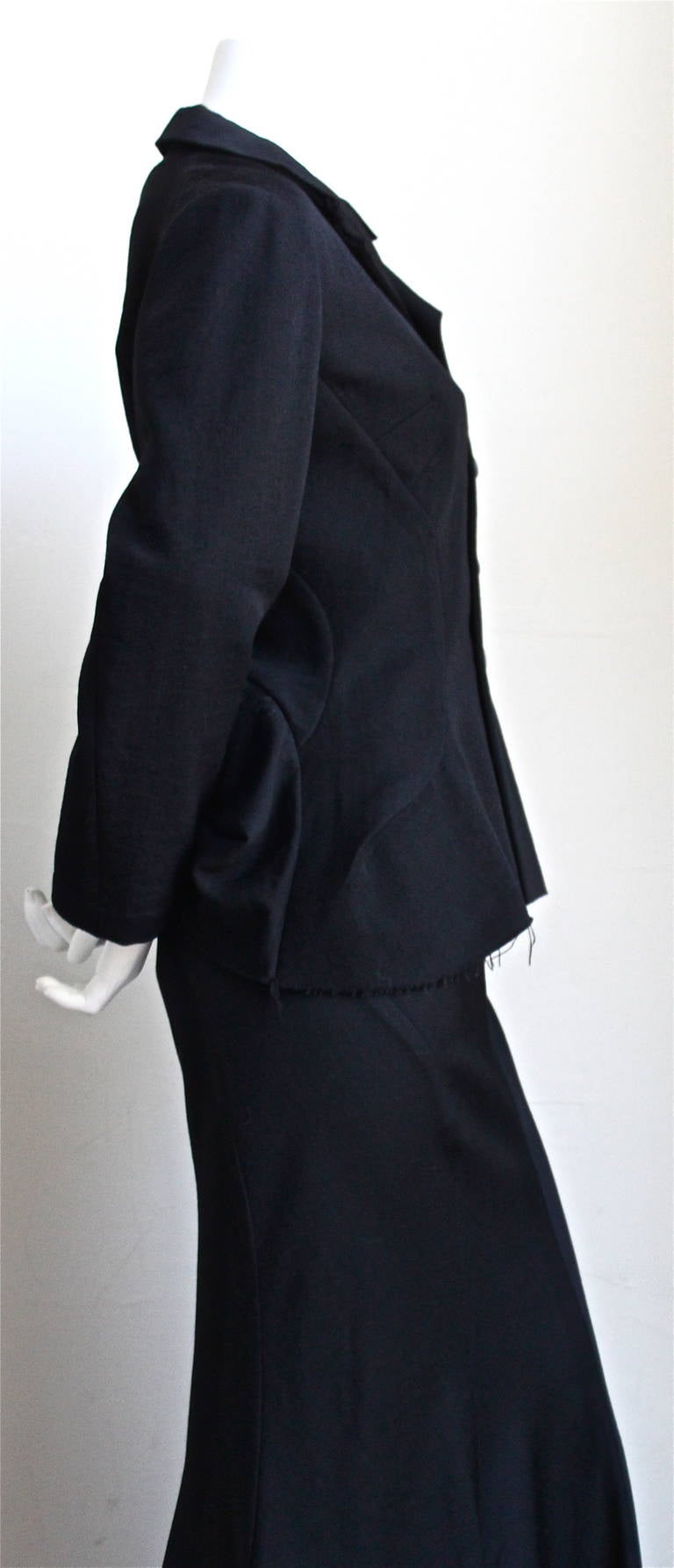 JUNYA Watanabe/Comme Des Garcons black Victorian skirt suit with bustle - 2002 In Excellent Condition In San Fransisco, CA