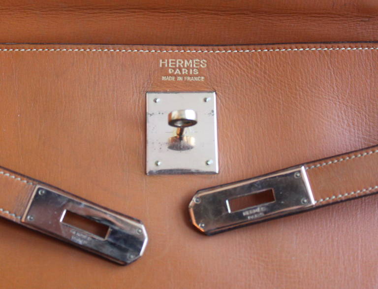 Women's 1945 HERMES KELLY retourne 35 cm veau box leather with shoulder strap