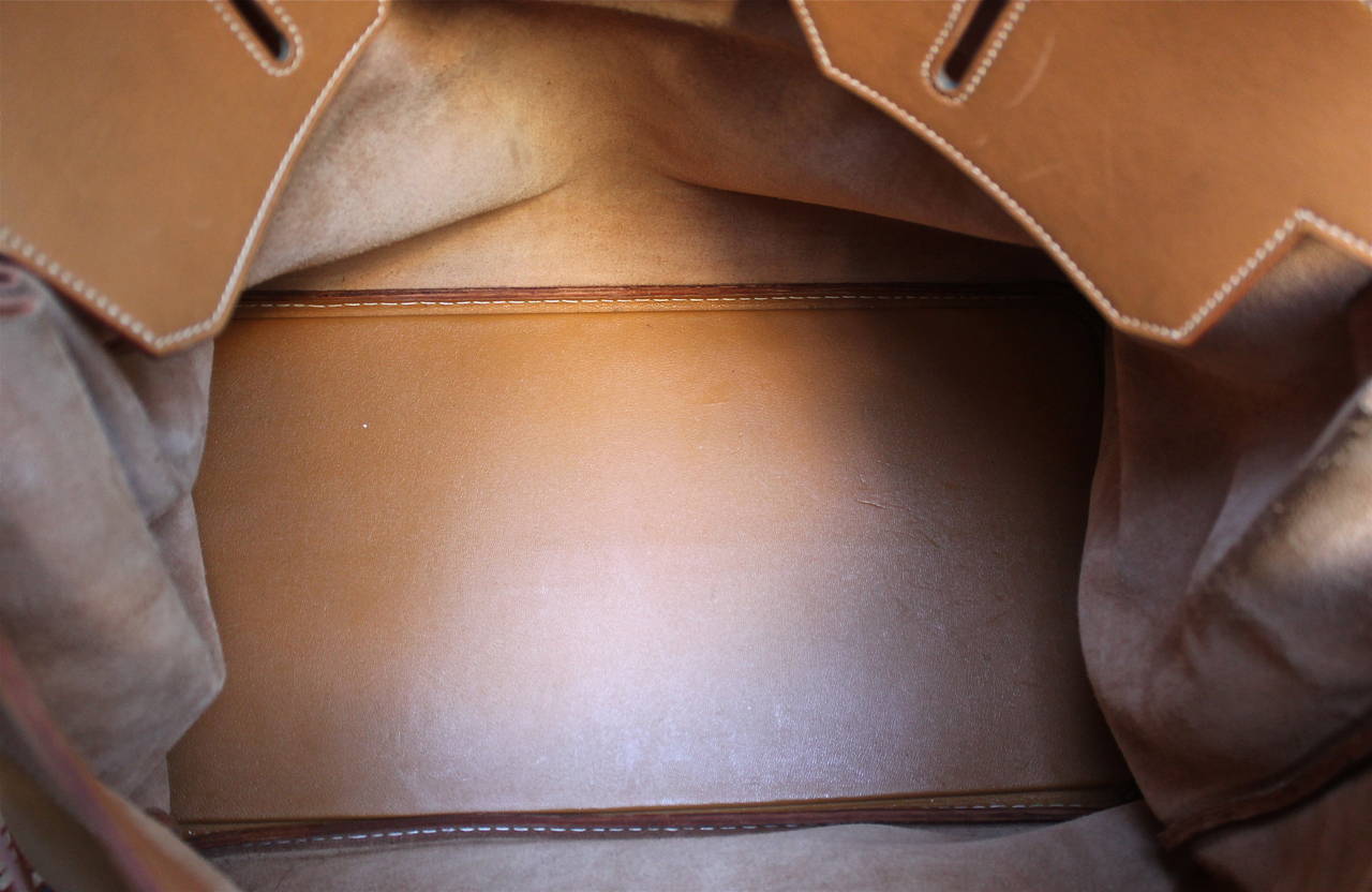 hermes haut a courroies leather travel bag  