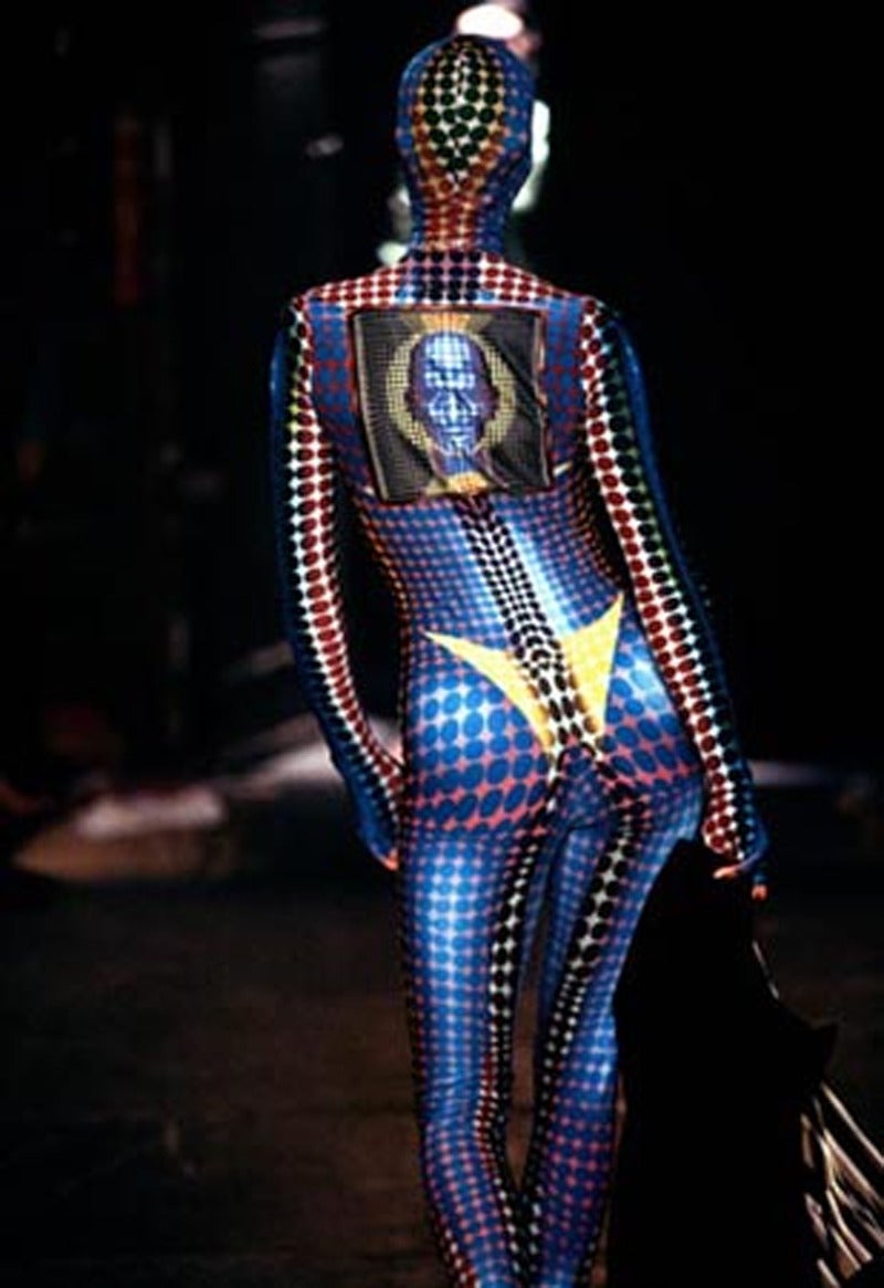 rare JEAN PAUL GAULTIER Op-art cyber print dress - 1995 In Excellent Condition In San Fransisco, CA