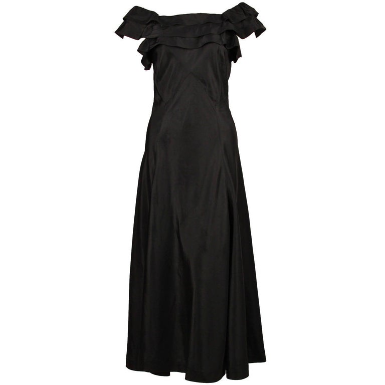 rare 1933 JEANNE LANVIN haute couture black evening dress For Sale at ...