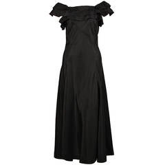rare 1933 JEANNE LANVIN haute couture black evening dress 2