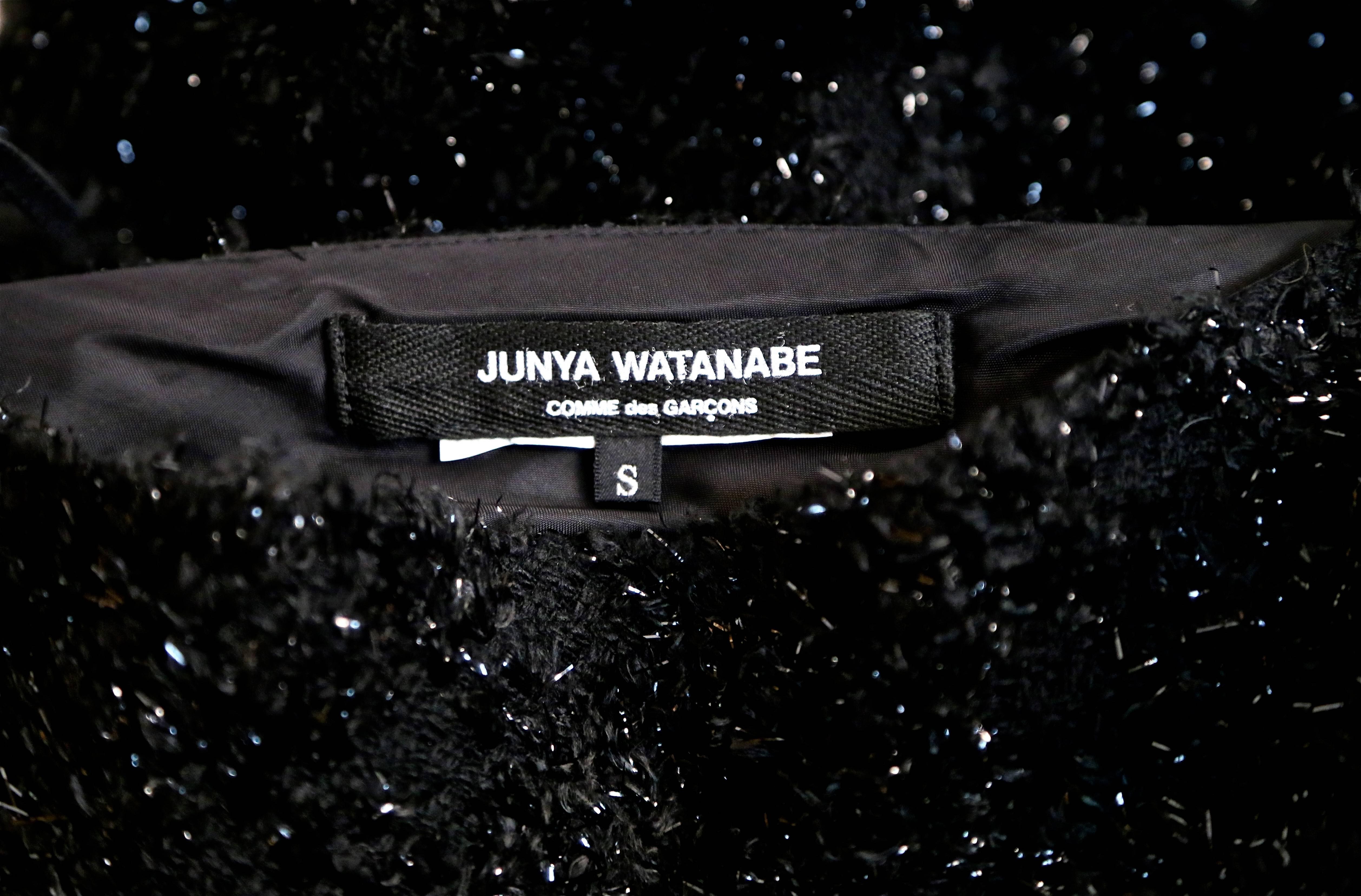 Junya Watanabe black boucle bias cut dress with lurex, Fall 2003 In Excellent Condition In San Fransisco, CA