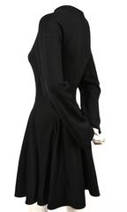 AZZEDINE ALAIA jet black seamed mini dress with full skirt