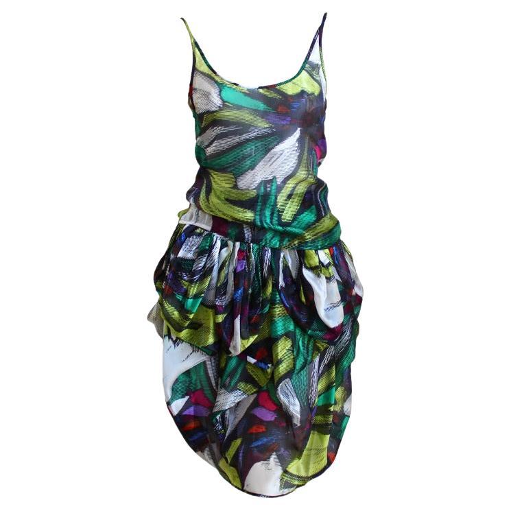 1980's MISSONI abstract printed top and skirt set For Sale at 1stDibs