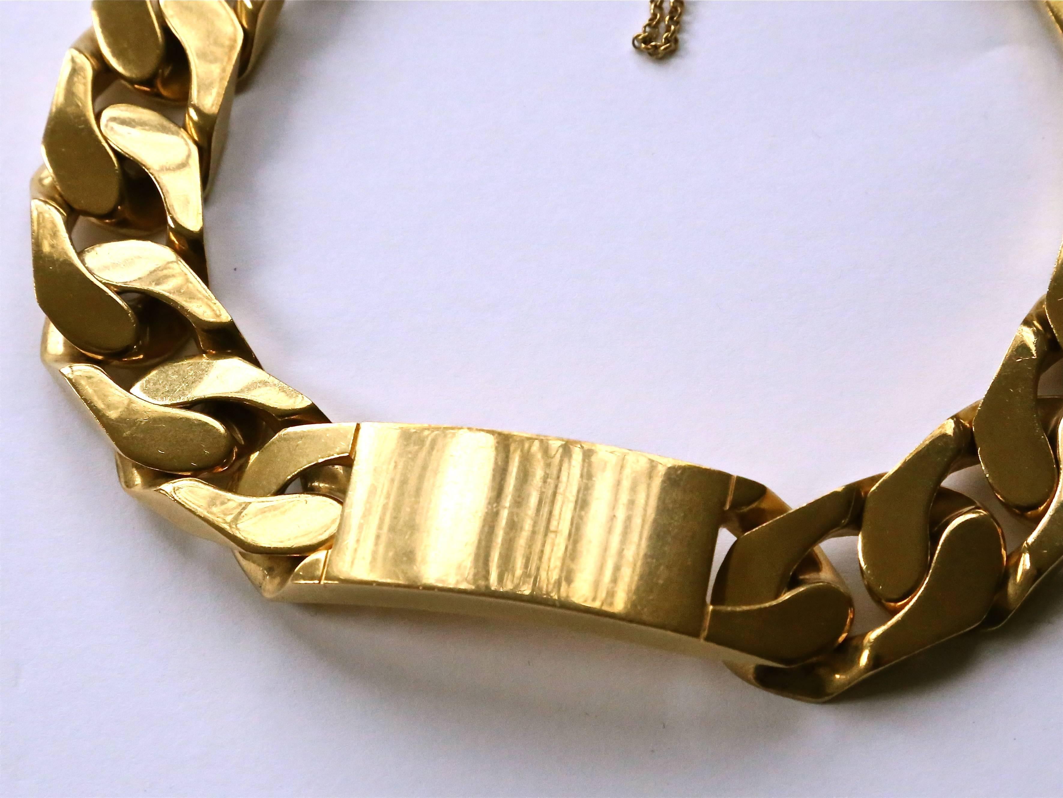 Very rare chunky link gold-plated ID choker from Celine designed by Phoebe Philo. No size is indicated however this would best fit a small or medium sized person. Necklace measures about .75