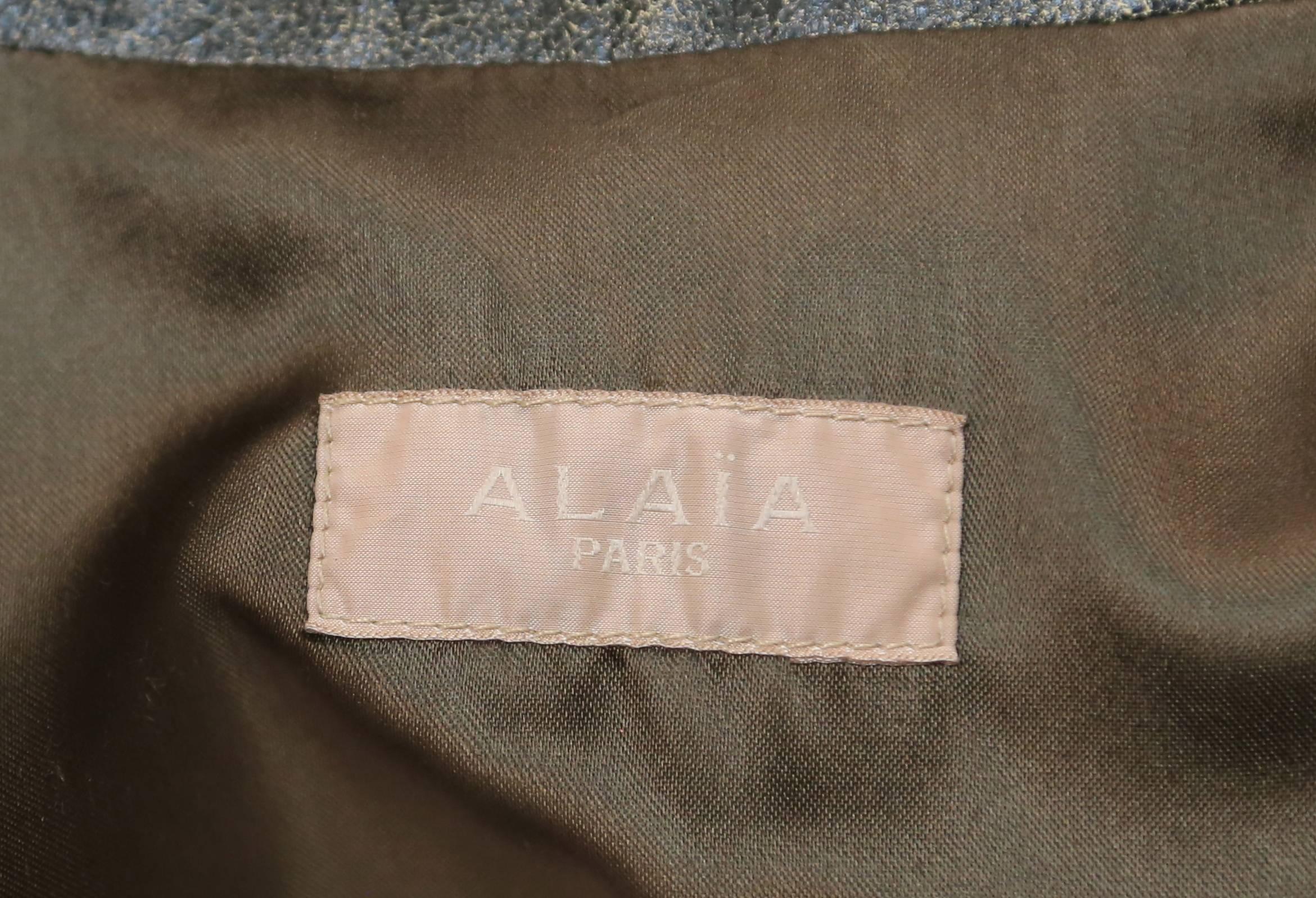 AZZEDINE ALAIA distressed leather motorcycle jacket In Excellent Condition In San Fransisco, CA