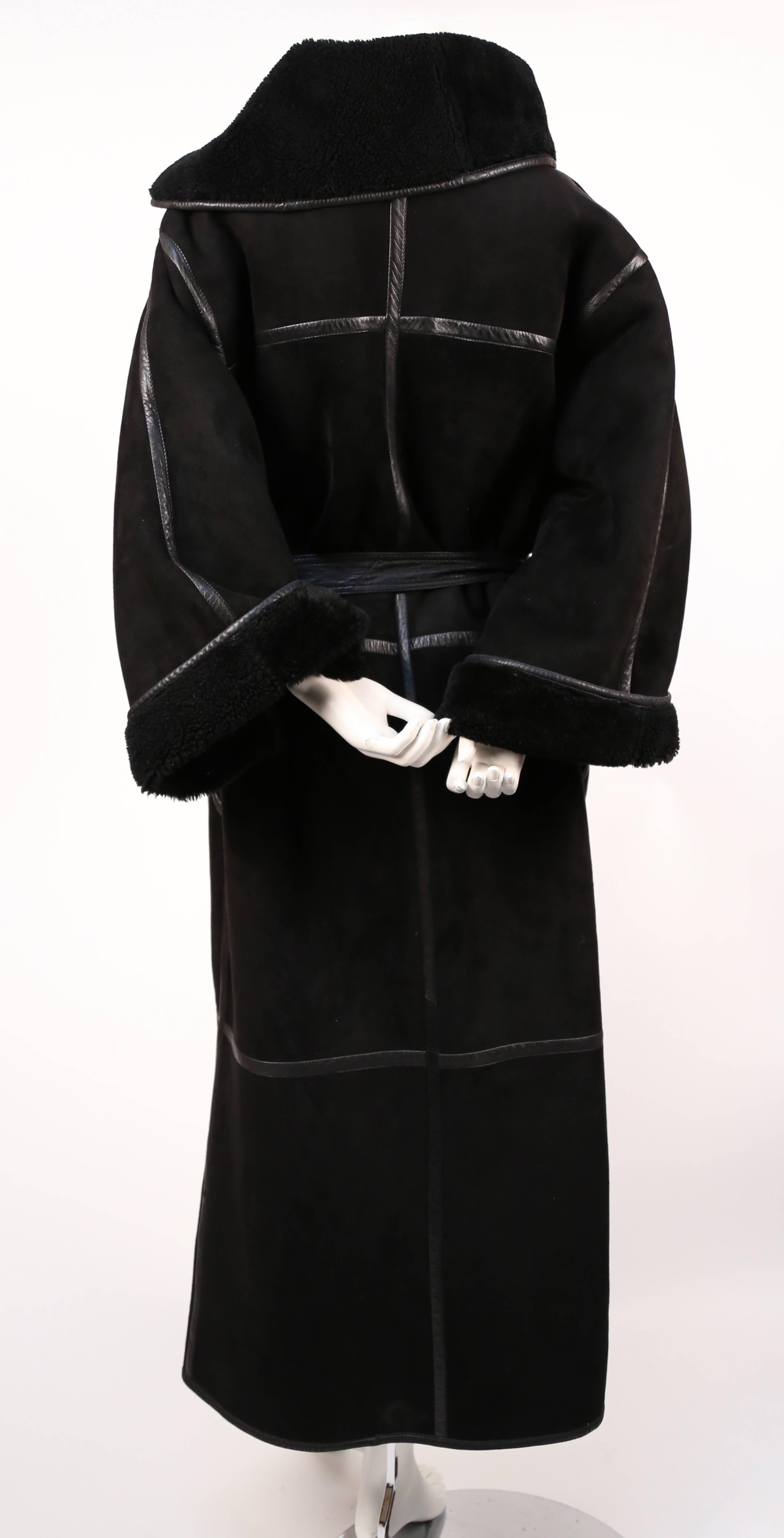 Black very rare 1980's ANNE MARIE BERETTA black shearling coat