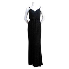 1960's CEIL CHAPMAN long black beaded gown