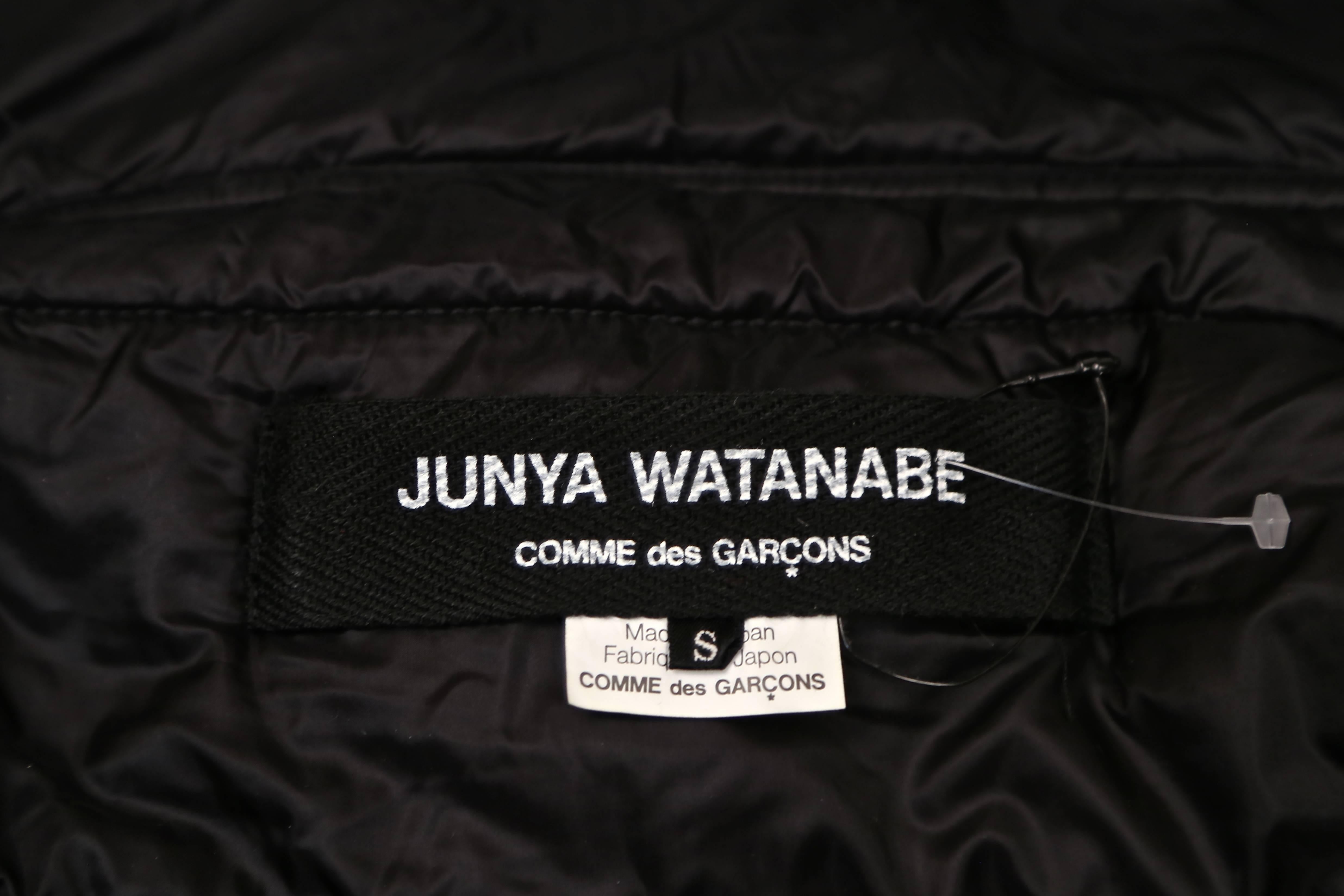 JUNYA WATANABE black draped puffer coat with gold chain trim - runway 2009 2