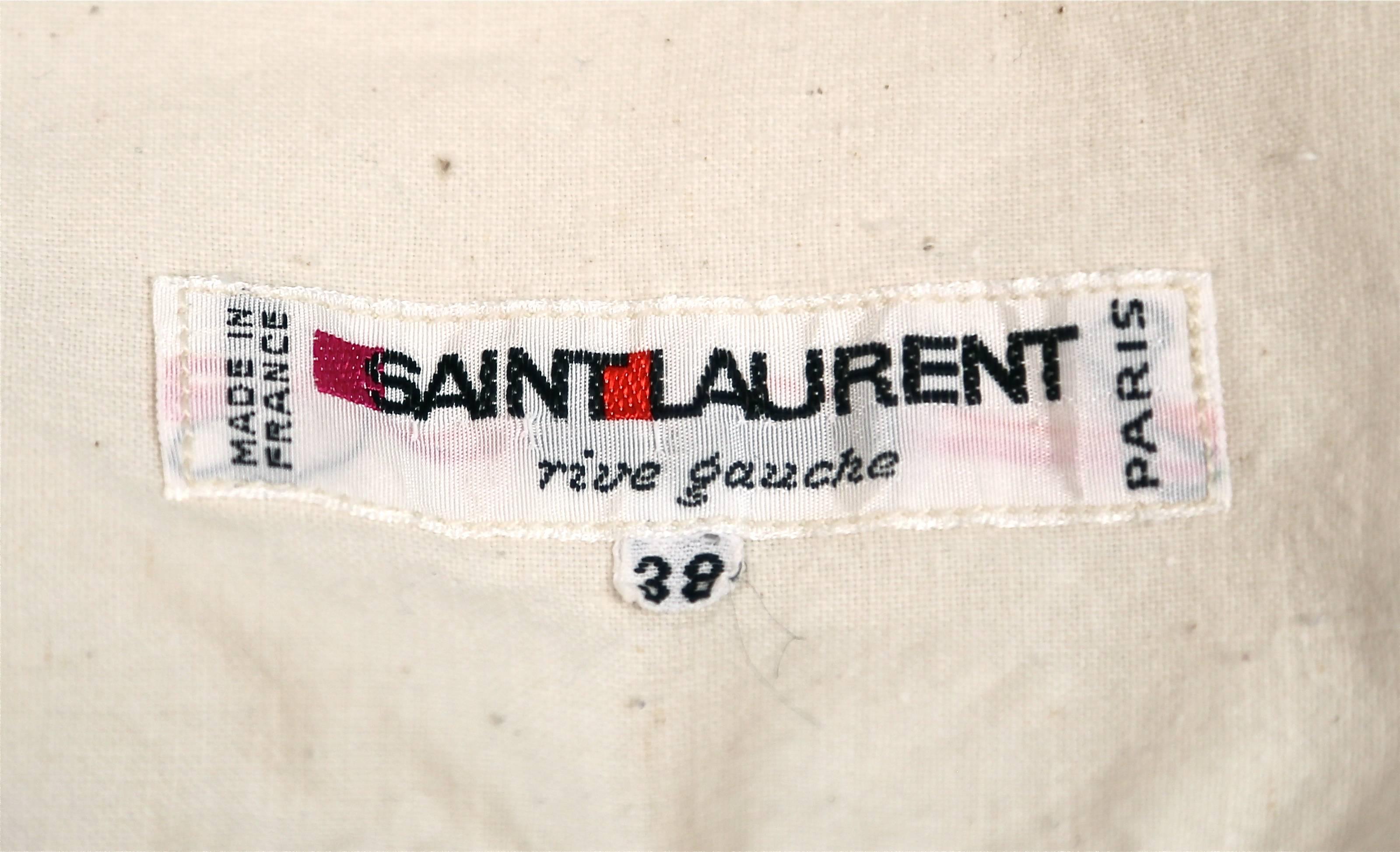 1970's YVES SAINT LAURENT cream cotton muslin peasant top and skirt 4