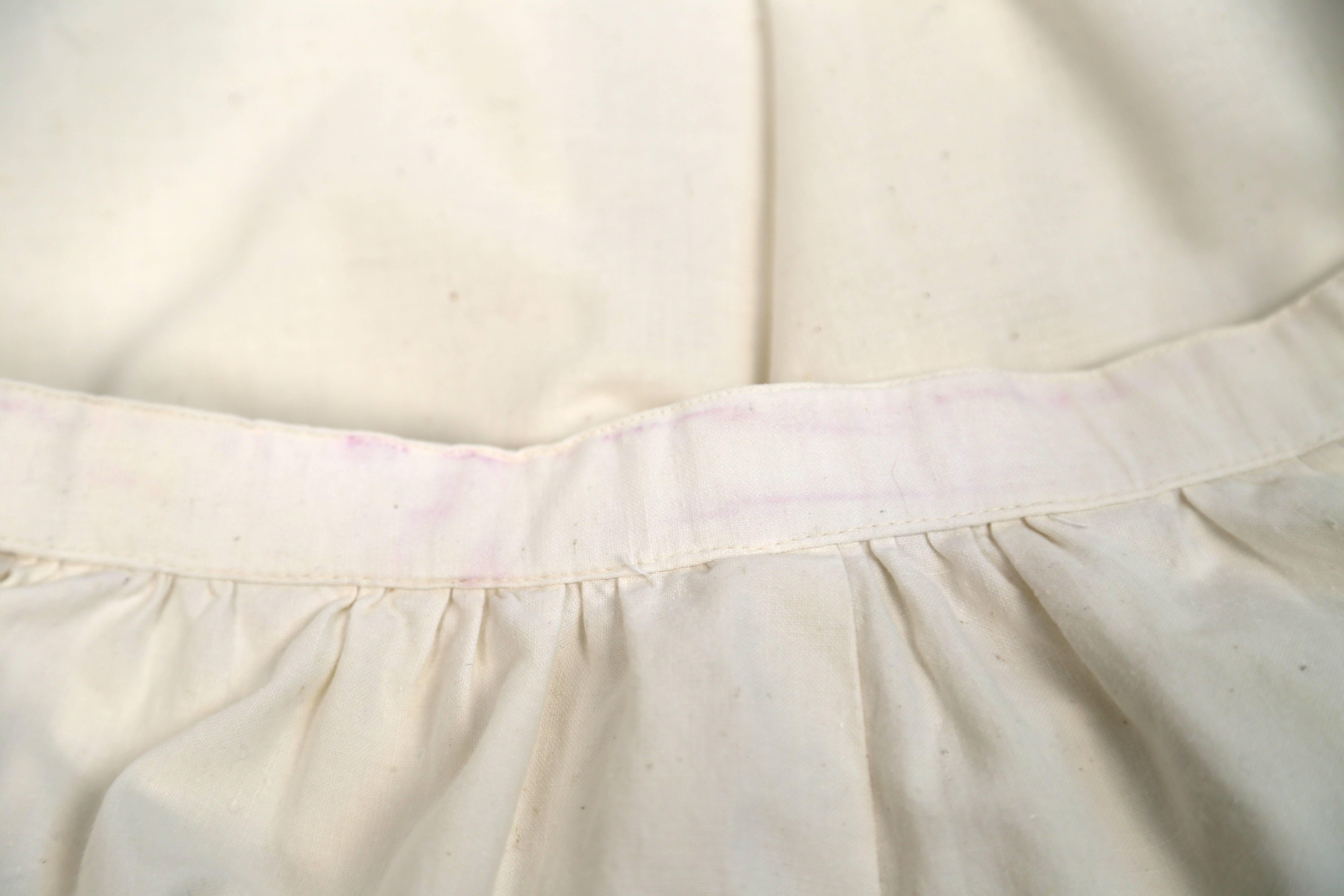 1970's YVES SAINT LAURENT cream cotton muslin peasant top and skirt 2