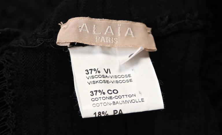 Women's or Men's Azzedine Alaia black lace knit dress For Sale