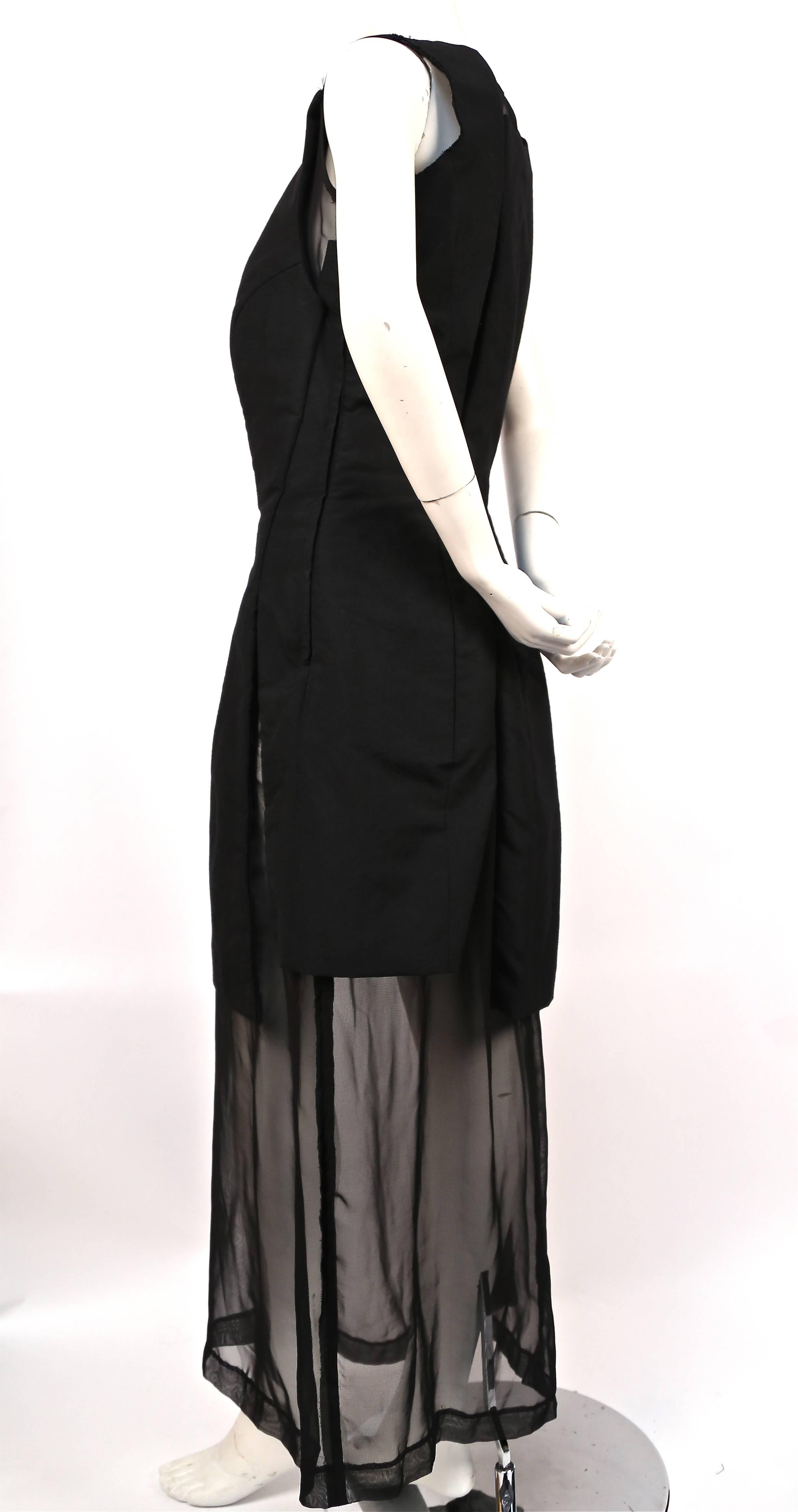 Black COMME DES GARCONS padded dress with sheer inserts - RUNWAY  1997
