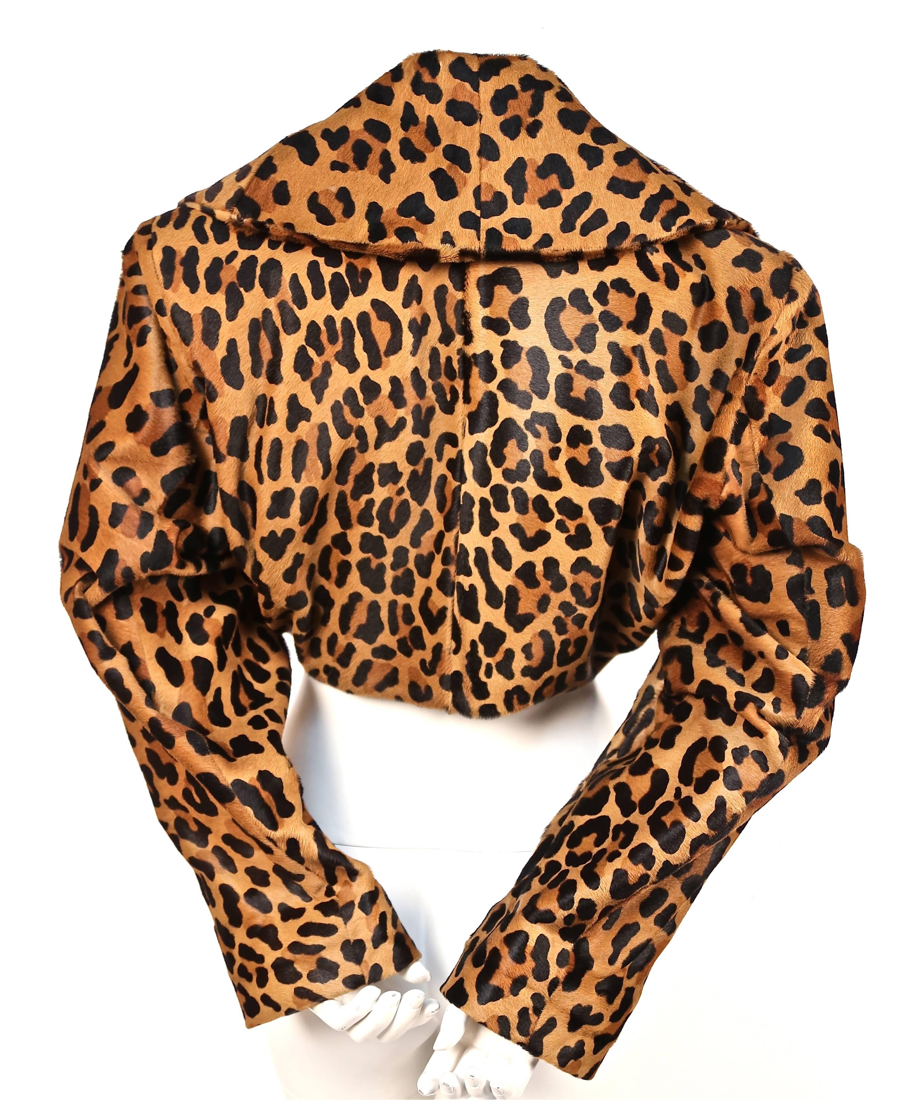 very rare AZZEDINE ALAIA leopard calf fur jacket - 1991 In Excellent Condition In San Fransisco, CA