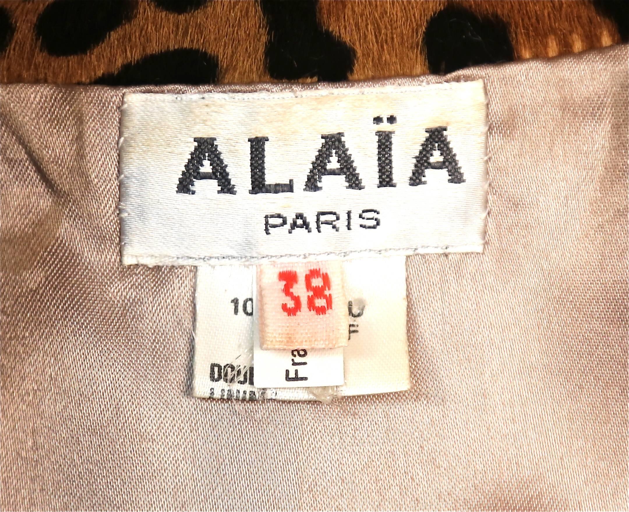 Women's or Men's very rare AZZEDINE ALAIA leopard calf fur jacket - 1991