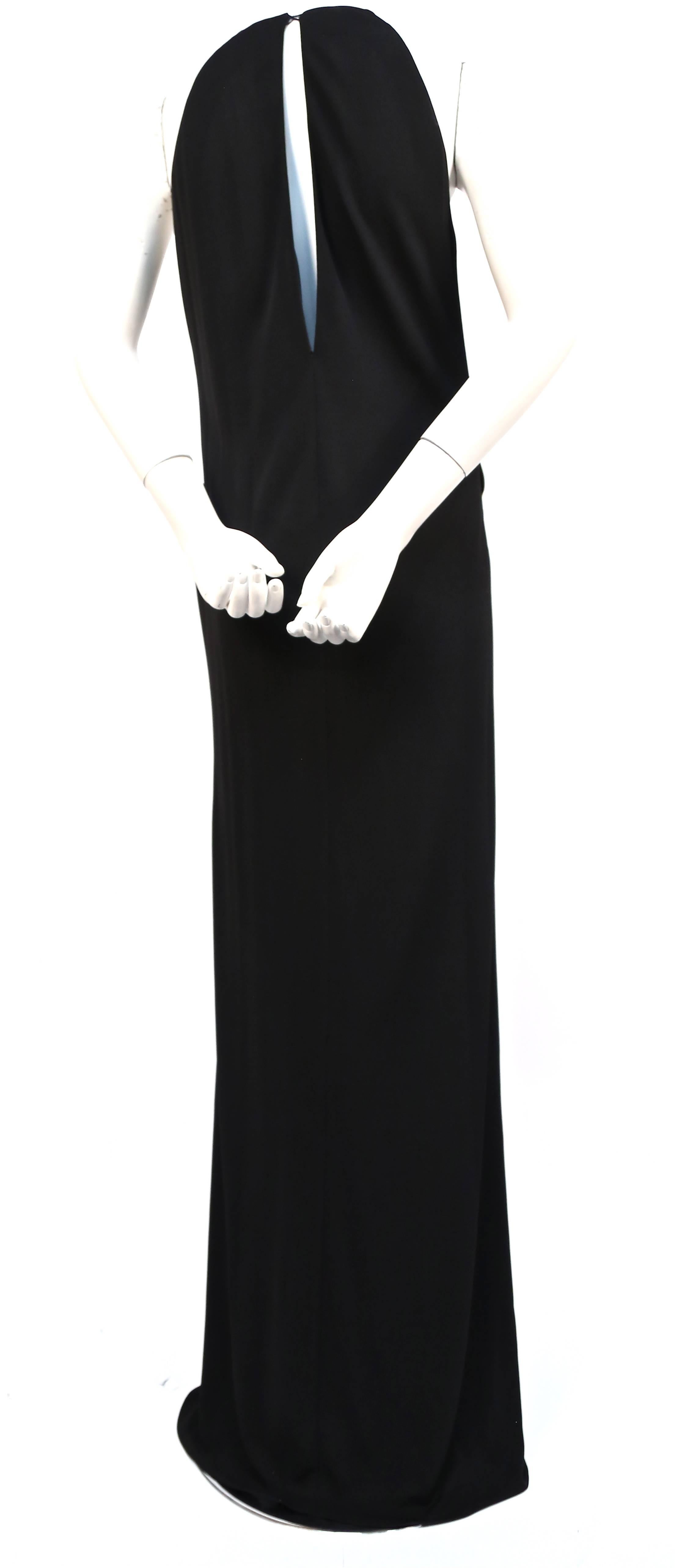 Black Tom Ford for Gucci black jersey gown with gold belt buckle, 1996 