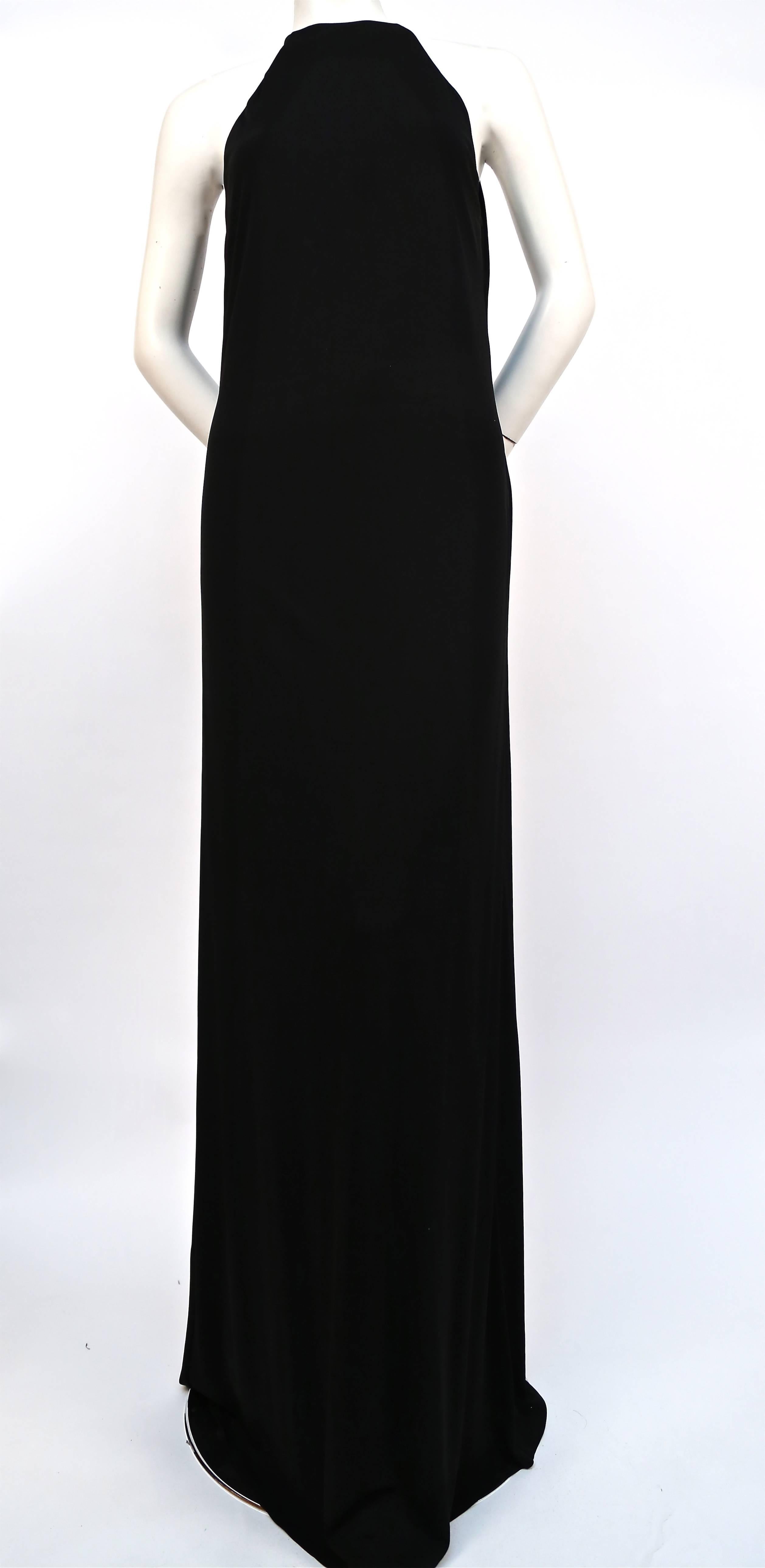 Tom Ford for Gucci black jersey gown with gold belt buckle, 1996  In Excellent Condition In San Fransisco, CA
