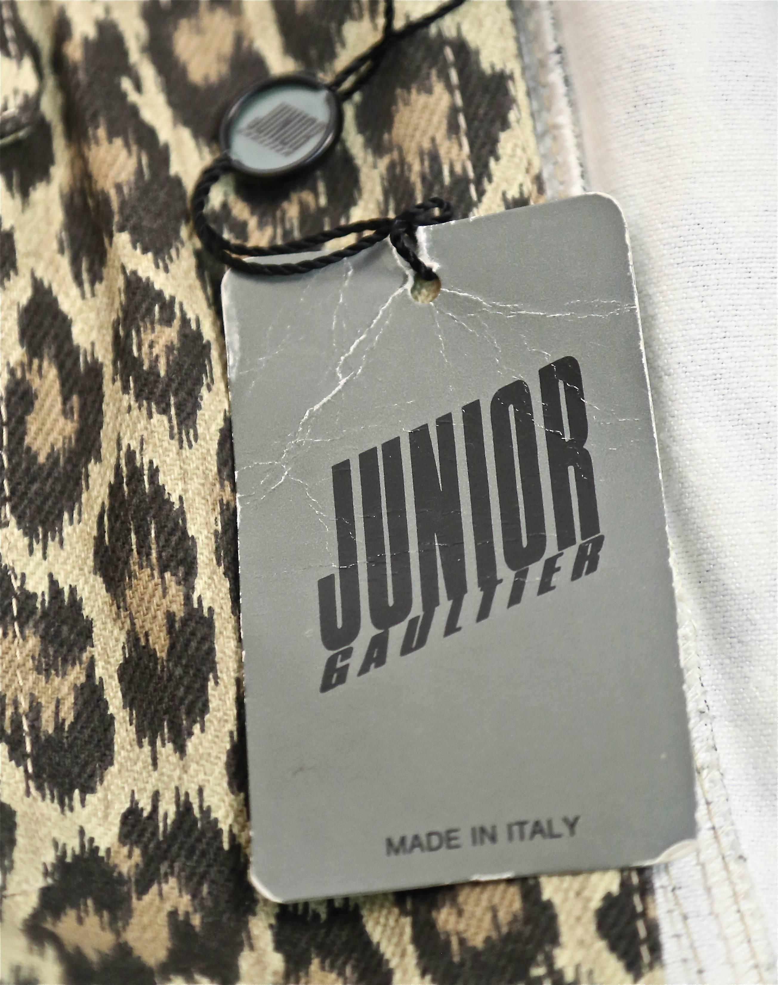 1988 JEAN PAUL GAULTIER denim leopard printed corset jacket 2